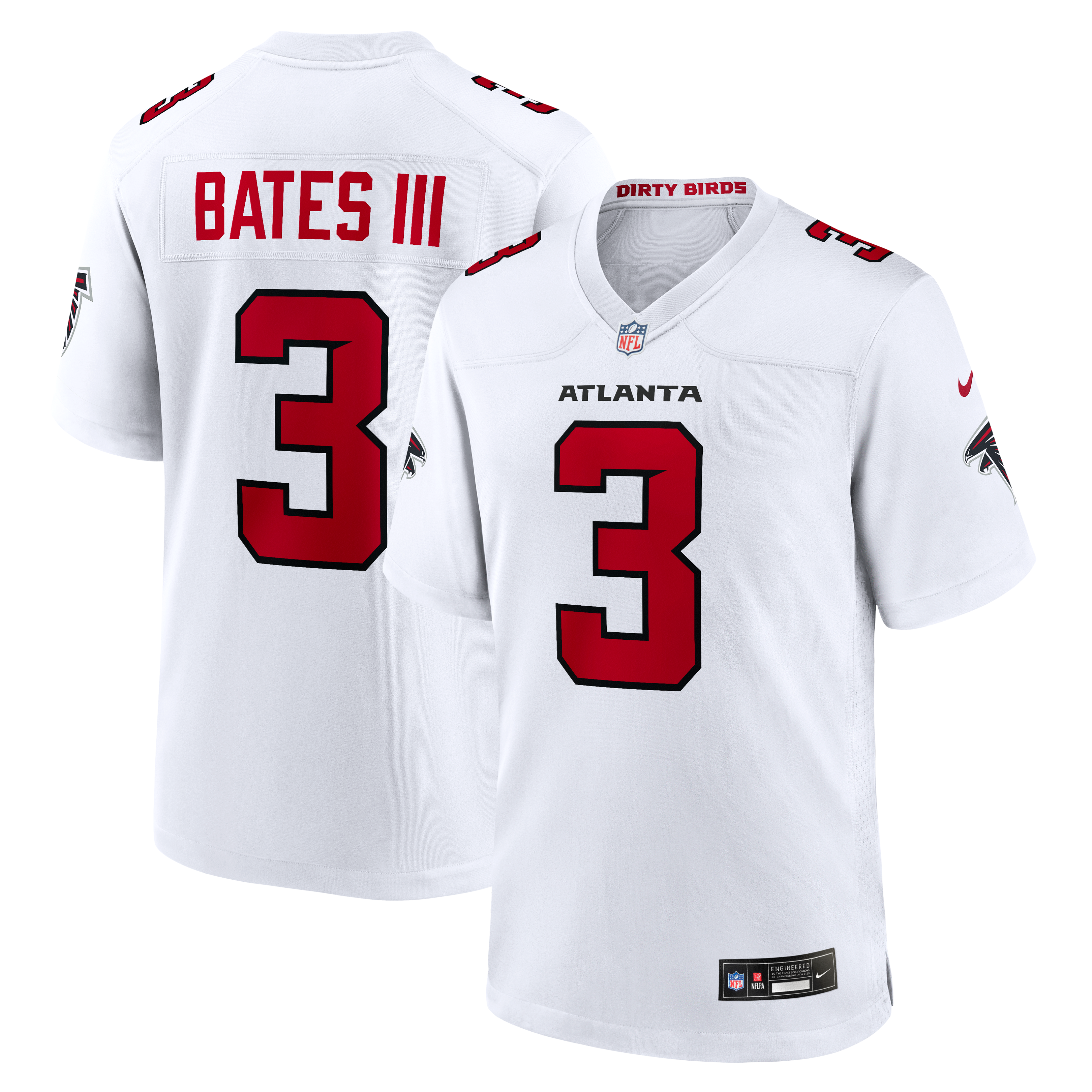 Atlanta Falcons White Game Jersey for Women – Jessie Bates III