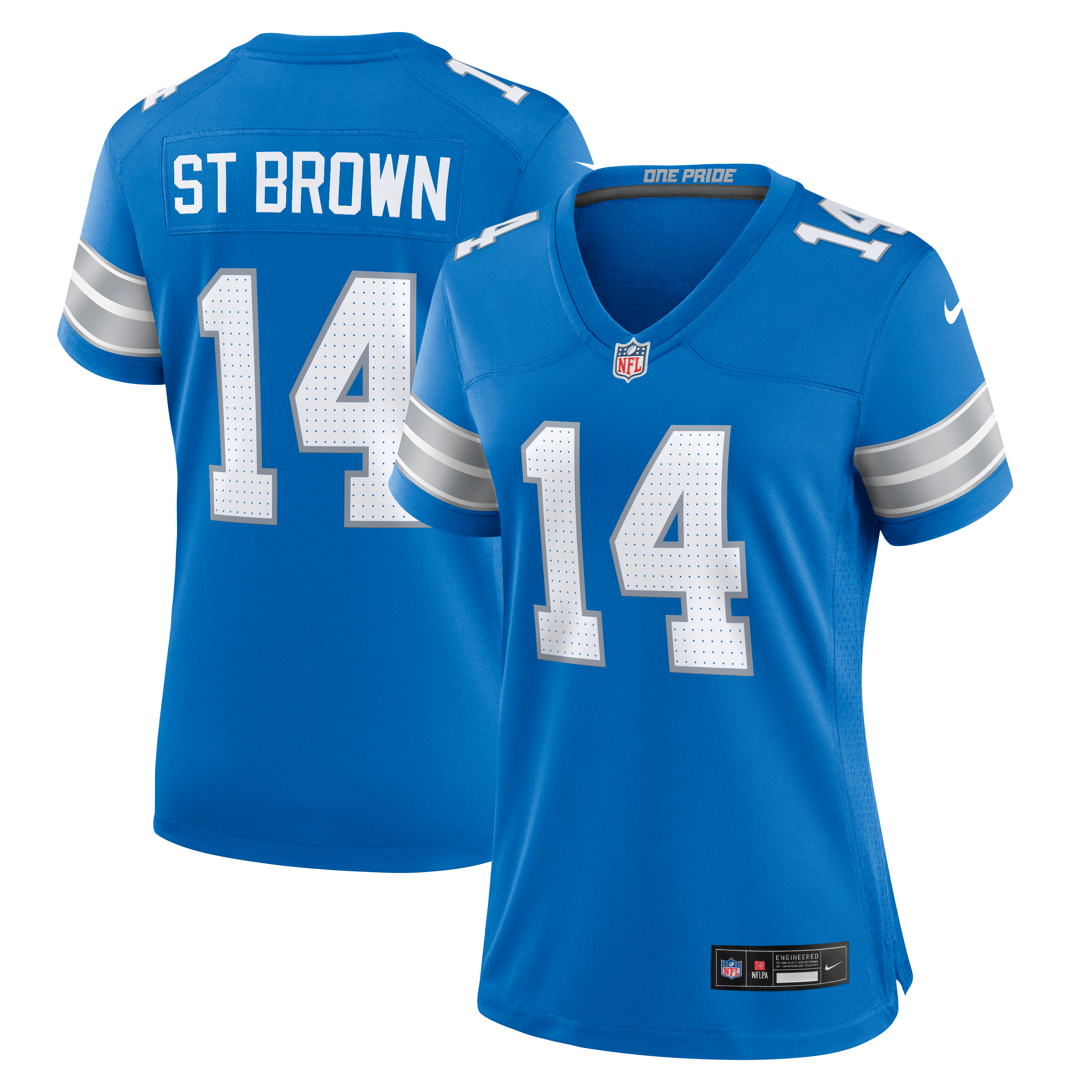 Detroit Lions Blue American Football Game Jersey for Women – Amon-Ra St. Brown