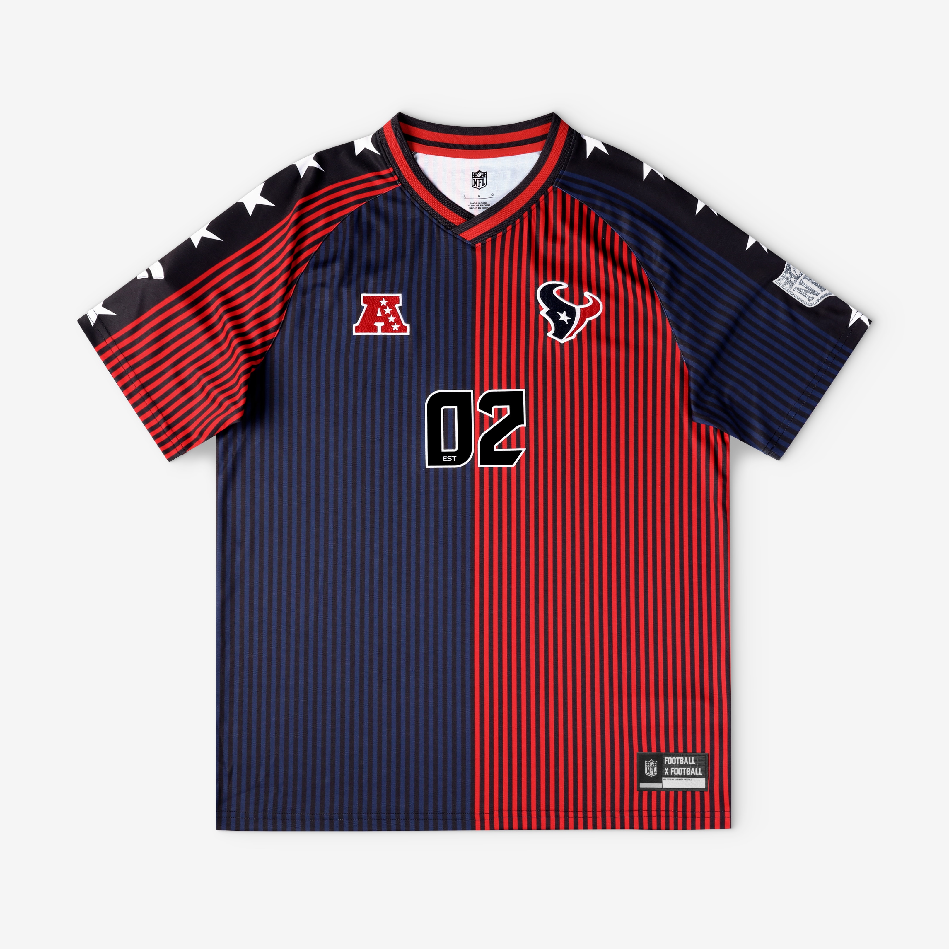 Houston Texans Navy Football Neck Fan Jersey for Men