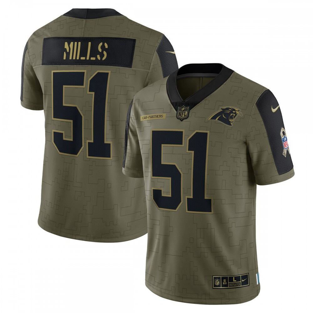 Carolina Panthers 2021 Olive Service Retired Salute Limited Jersey for Men – Sam Mills