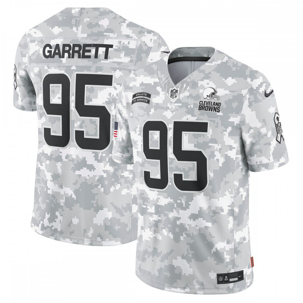 Cleveland Browns 2024 Camo Service Arctic Salute Limited Jersey for Men – Myles Garrett