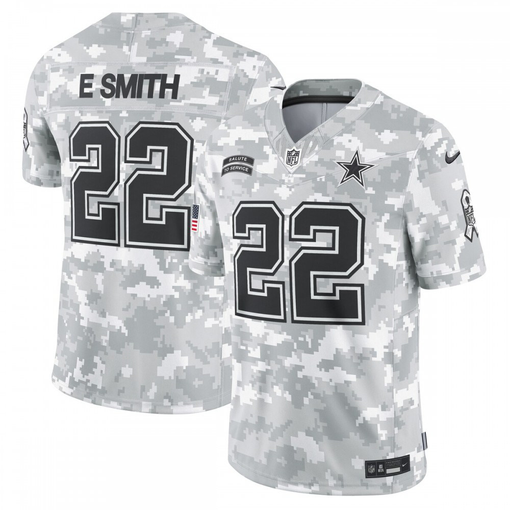 Dallas Cowboys 2024 Camo Service Retired Arctic Salute Limited Jersey for Men – Emmitt Smith