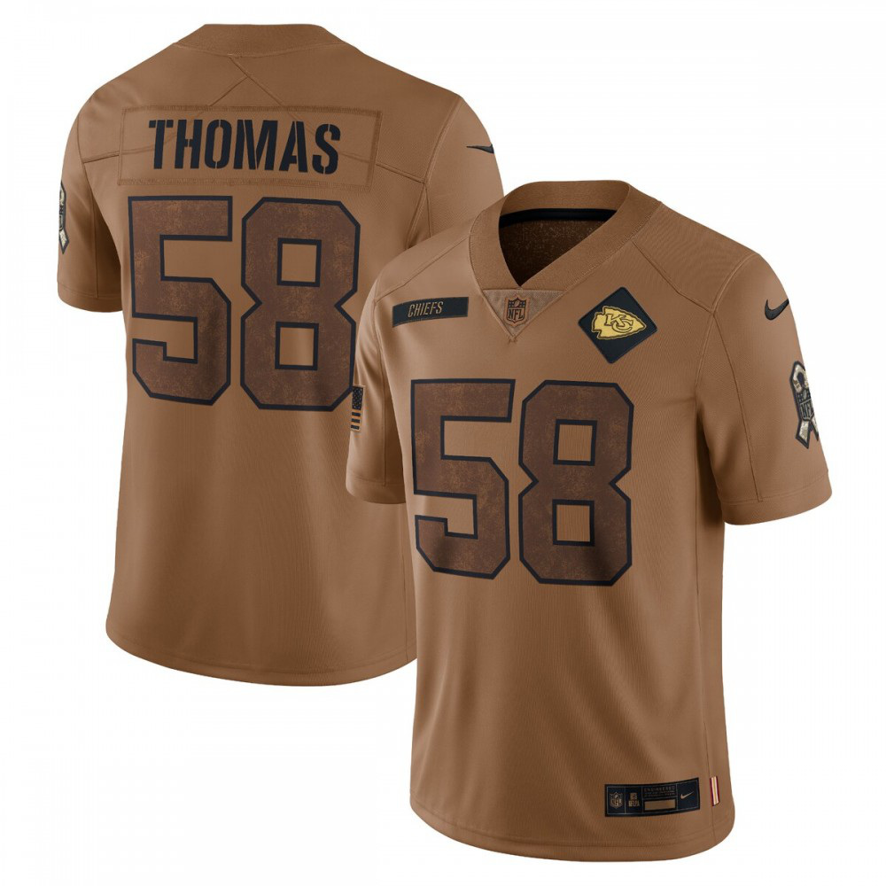 Kansas City Chiefs 2023 Brown Service Retired Salute Limited Jersey for Men – Derrick Thomas