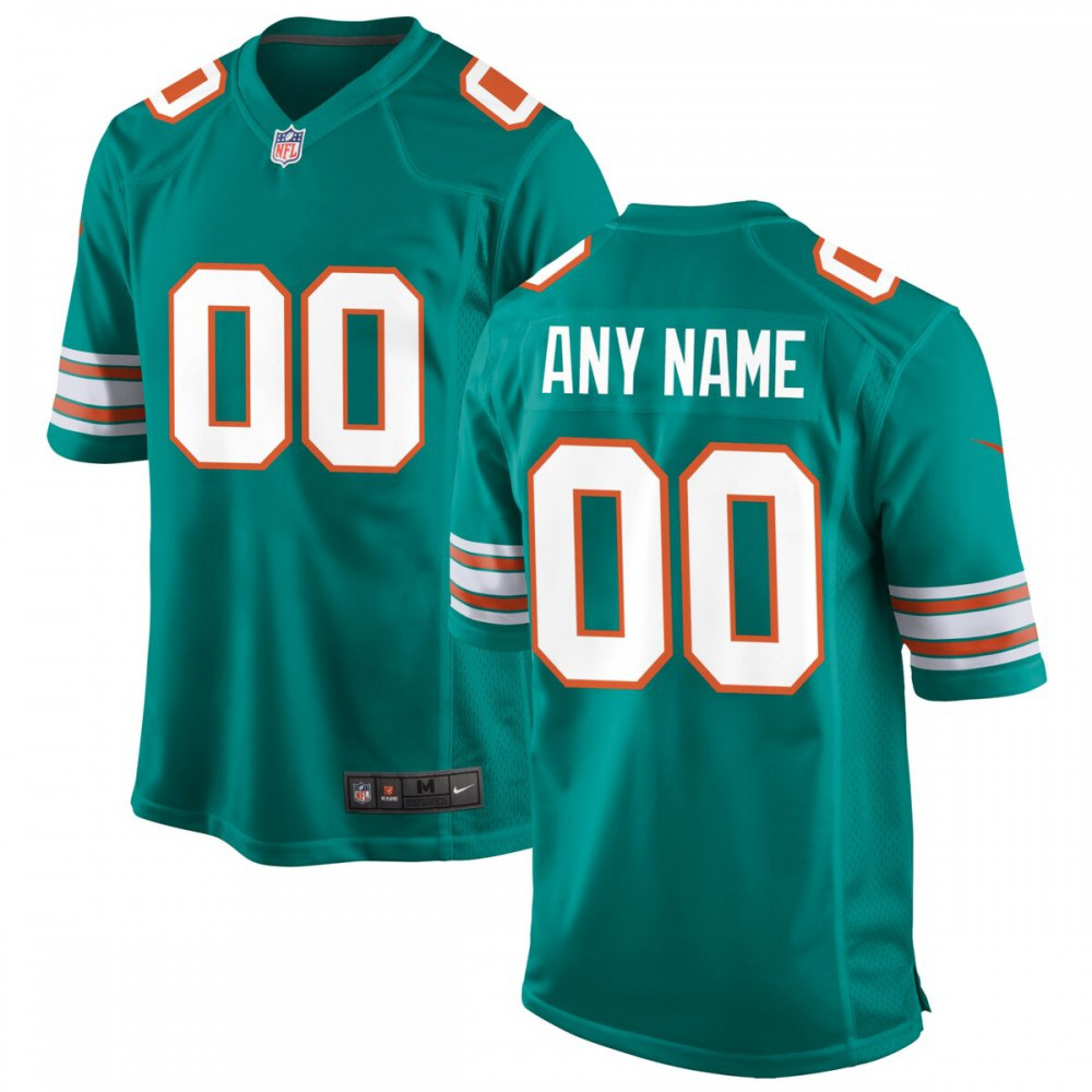 Miami Dolphins Aqua Custom Game Alternate Jersey for Women