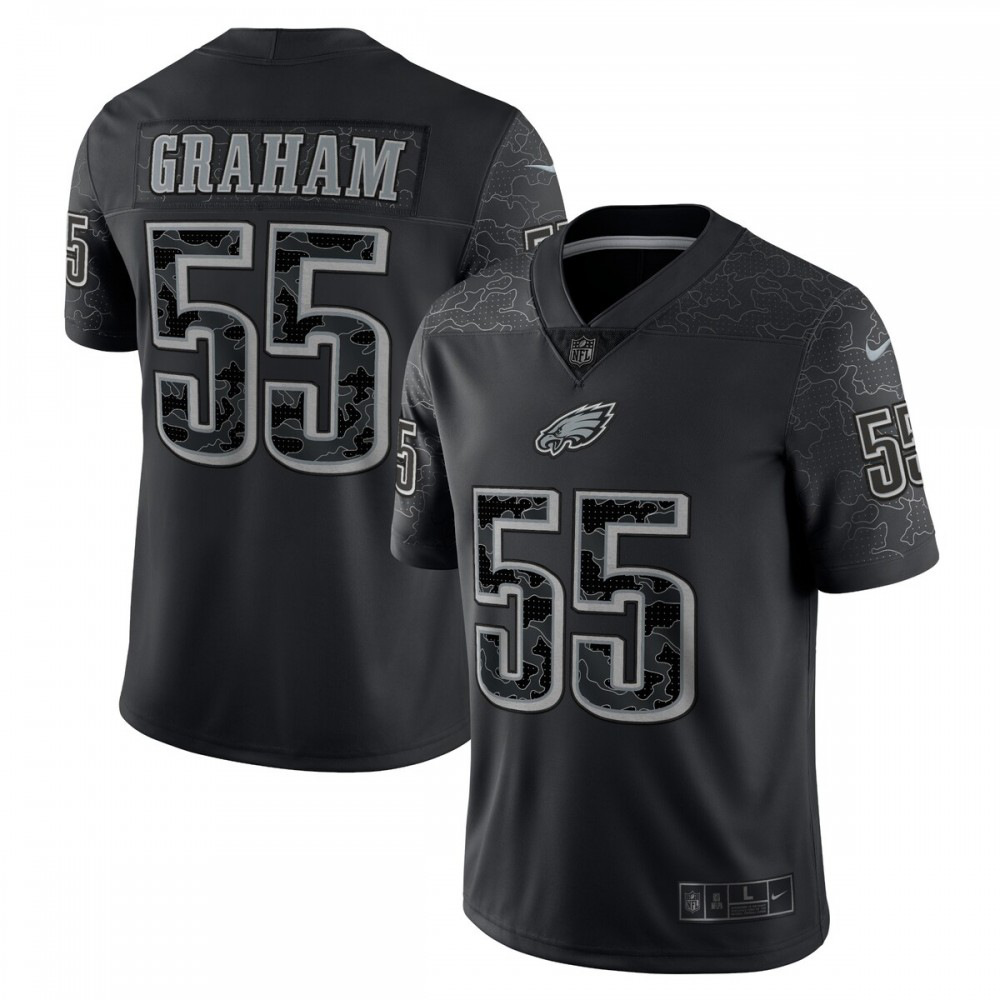 Philadelphia Eagles Black RFLCTV Limited Jersey for Men – Brandon Graham