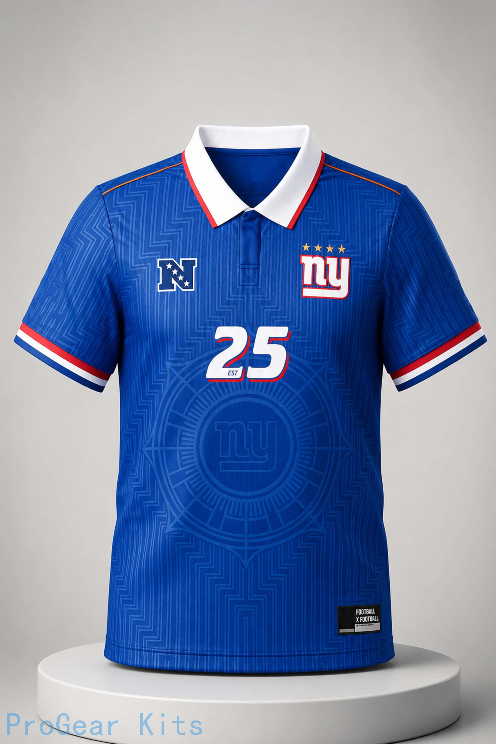 New York Giants Football Collared Fan Jersey for Women