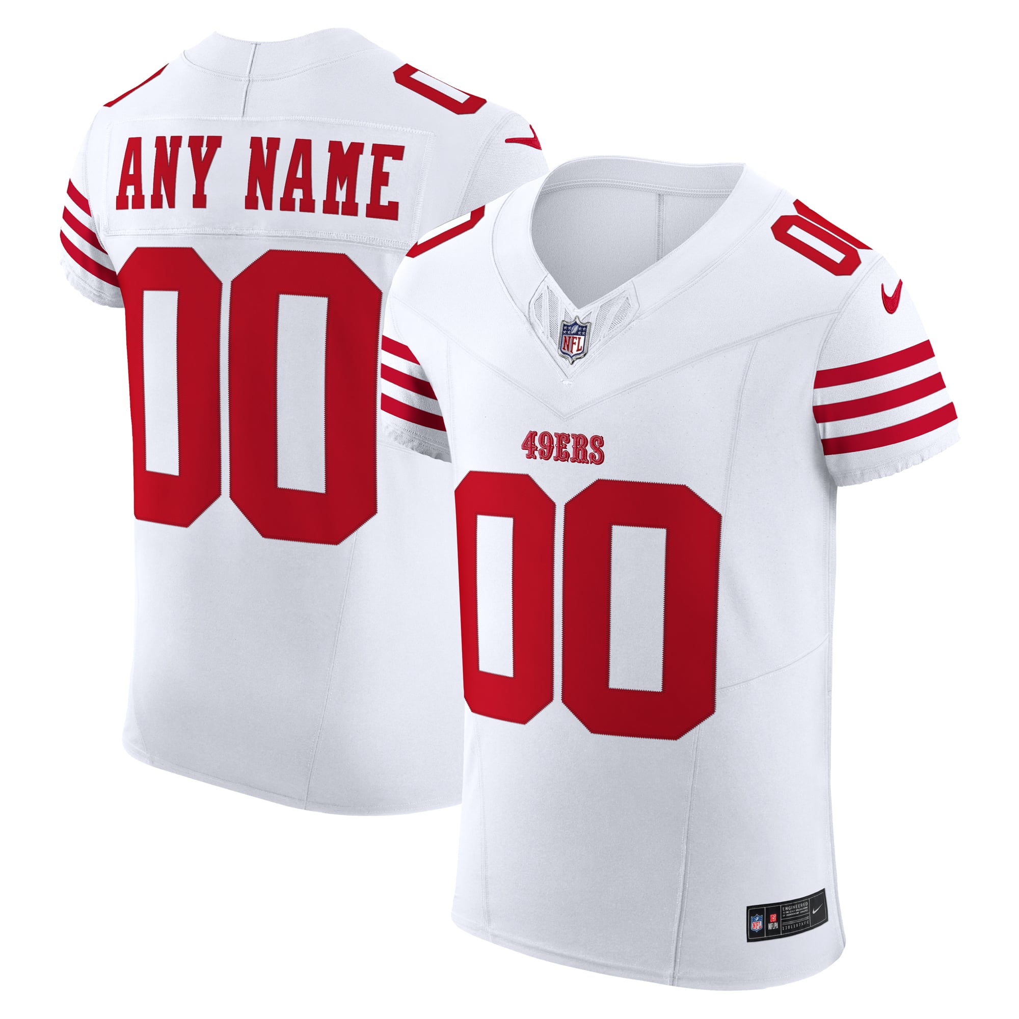 San Francisco 49ers White Custom Elite Jersey for Women
