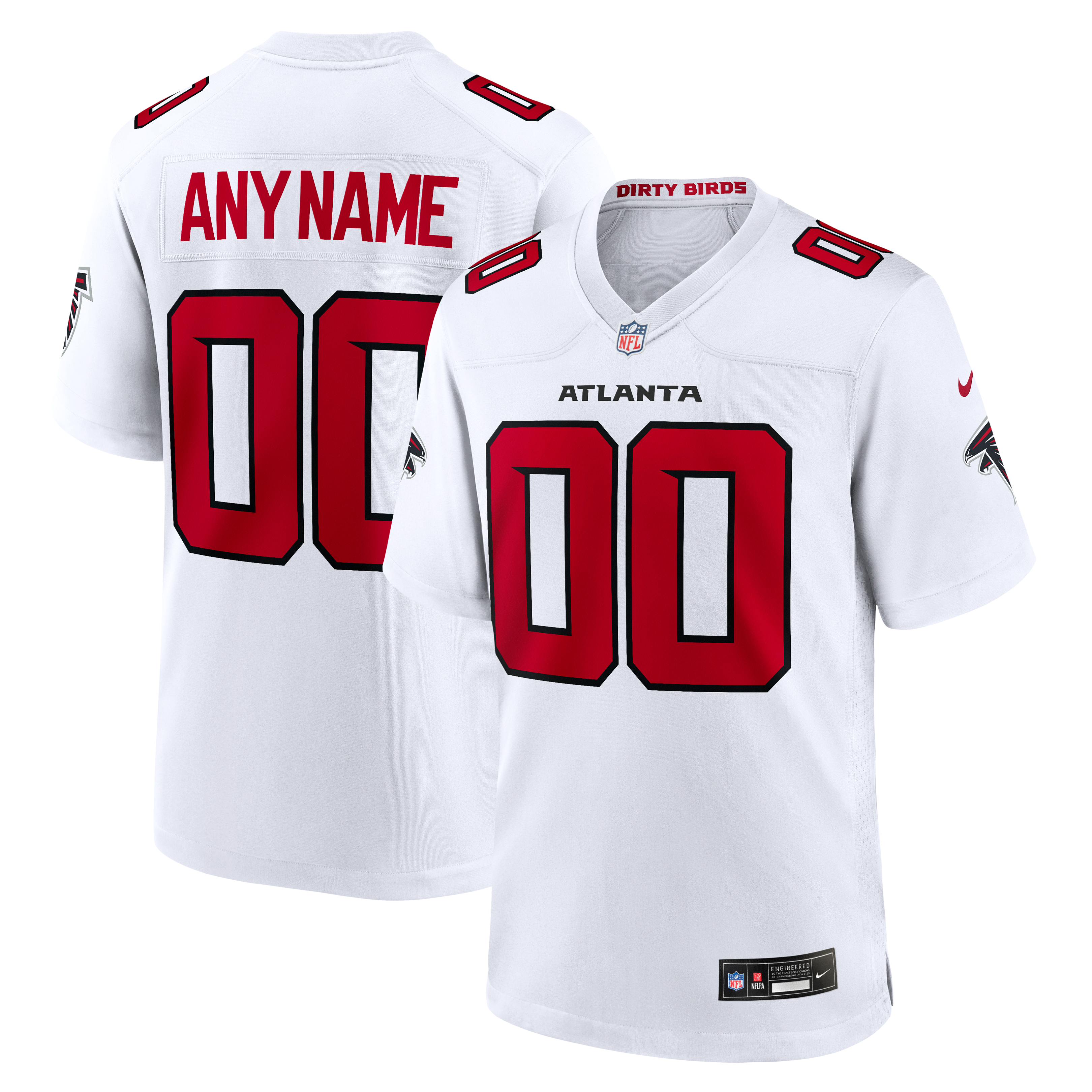Atlanta Falcons White Custom Game Jersey for Women