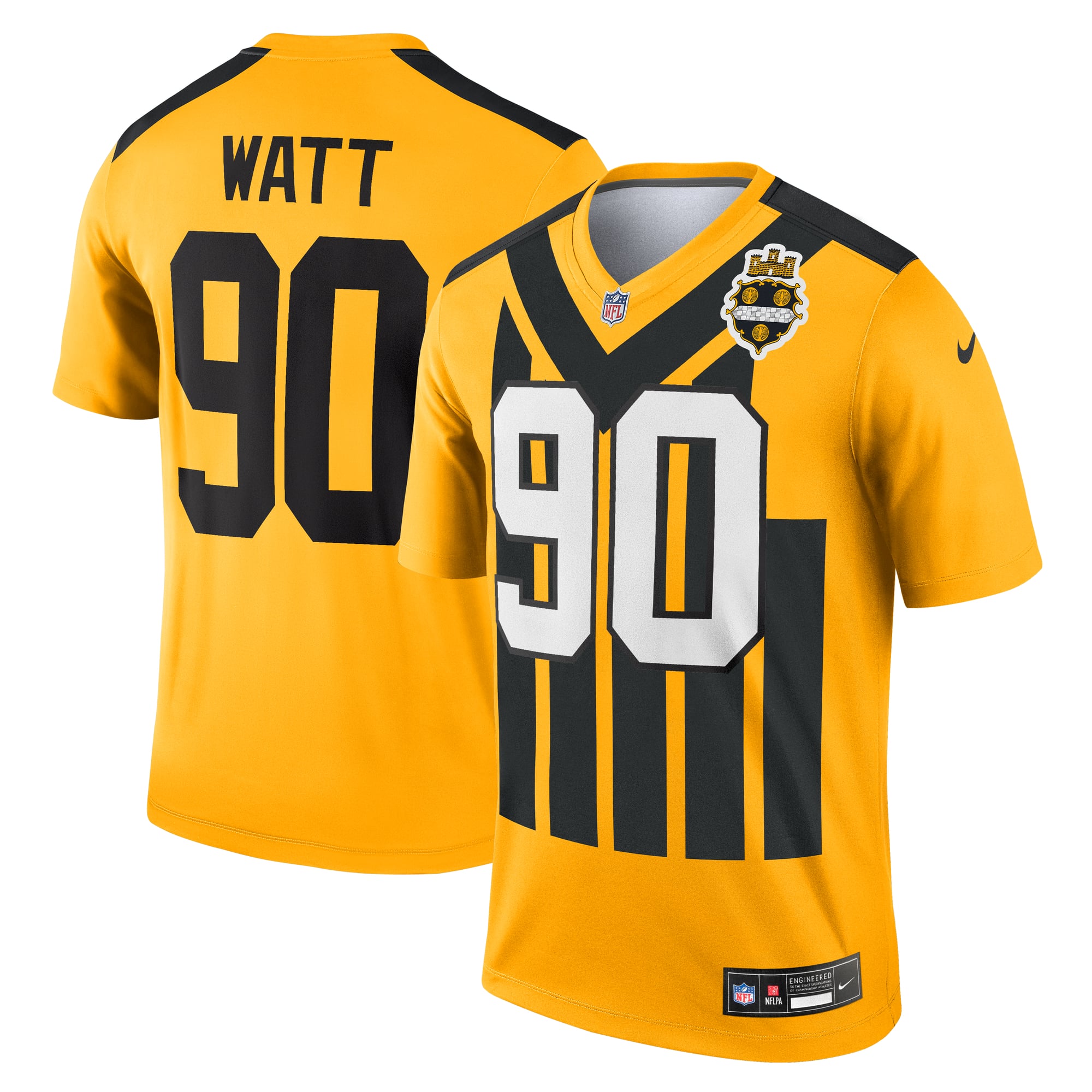 Pittsburgh Steelers 1933 Gold Throwback Player Alternate Jersey for Women – T.J. Watt