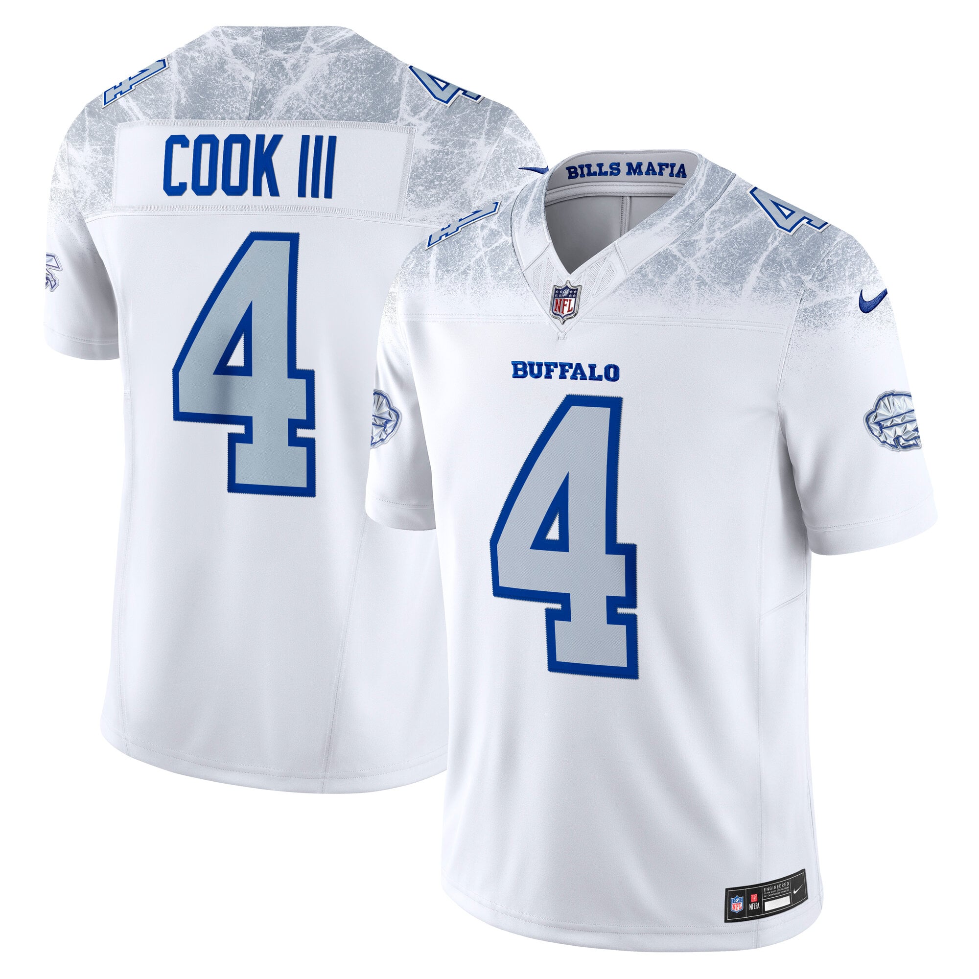 Buffalo Bills White Rivalries Stitched Limited Jersey for Men – James Cook III