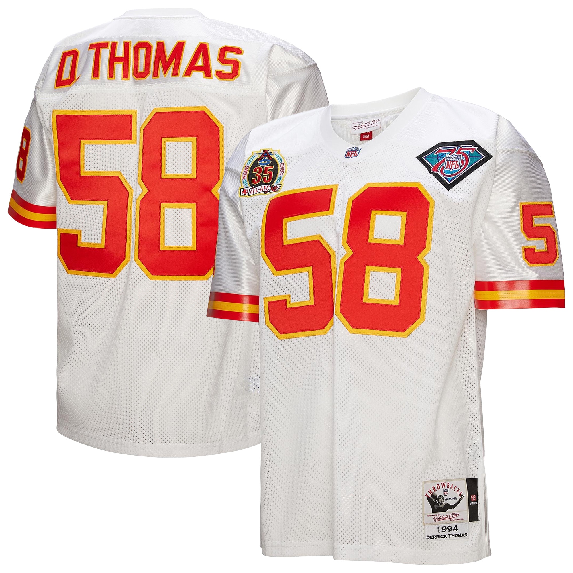 Kansas City Chiefs 1994 White Throwback Player Jersey for Men – Derrick Thomas