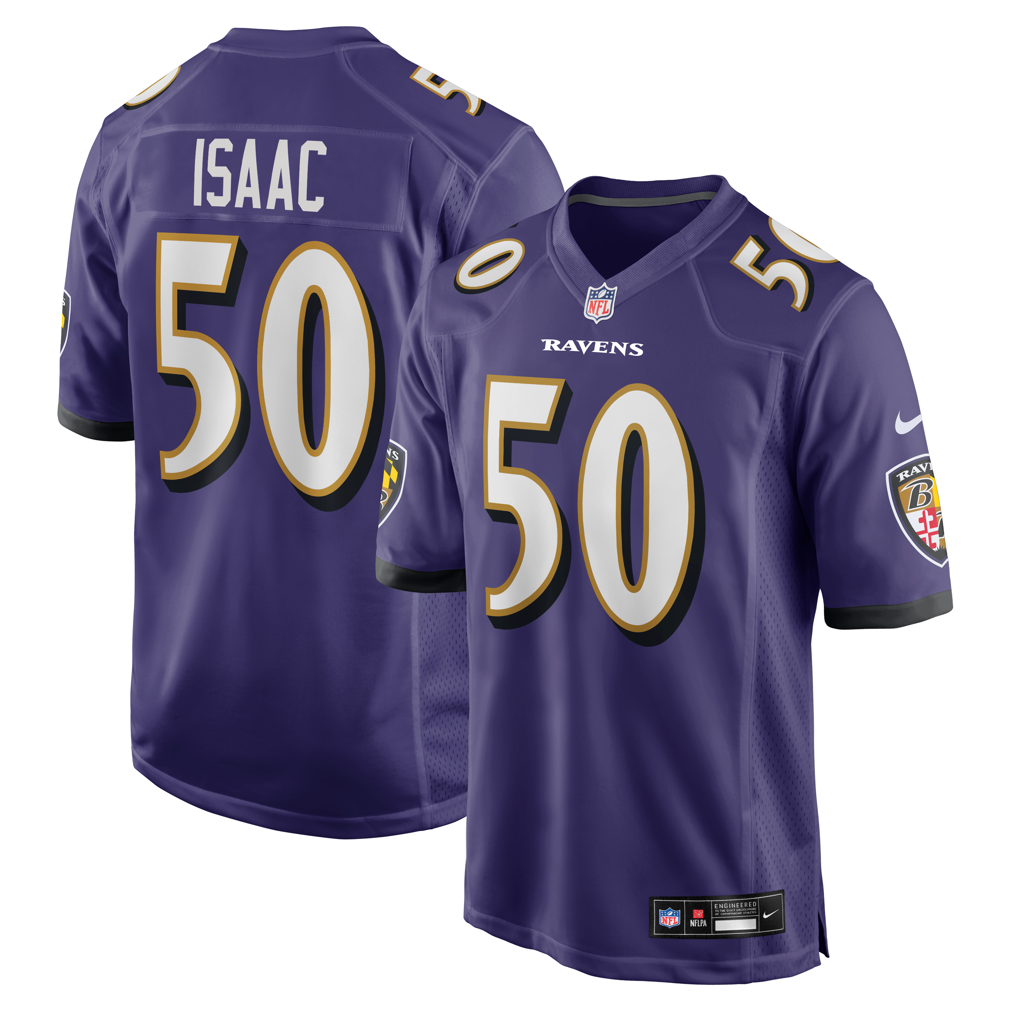 Baltimore Ravens Purple Football Game Jersey for Men – Adisa Isaac