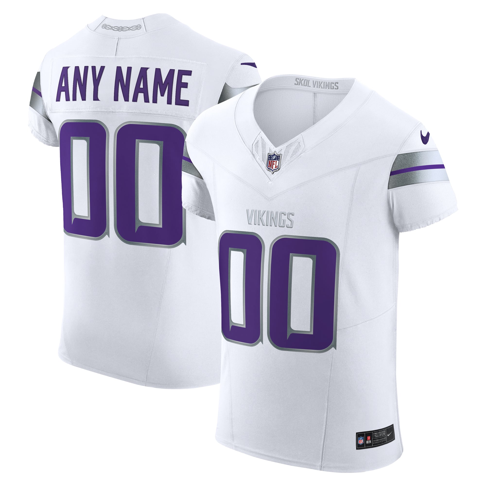 Minnesota Vikings White Custom Elite Jersey for Men