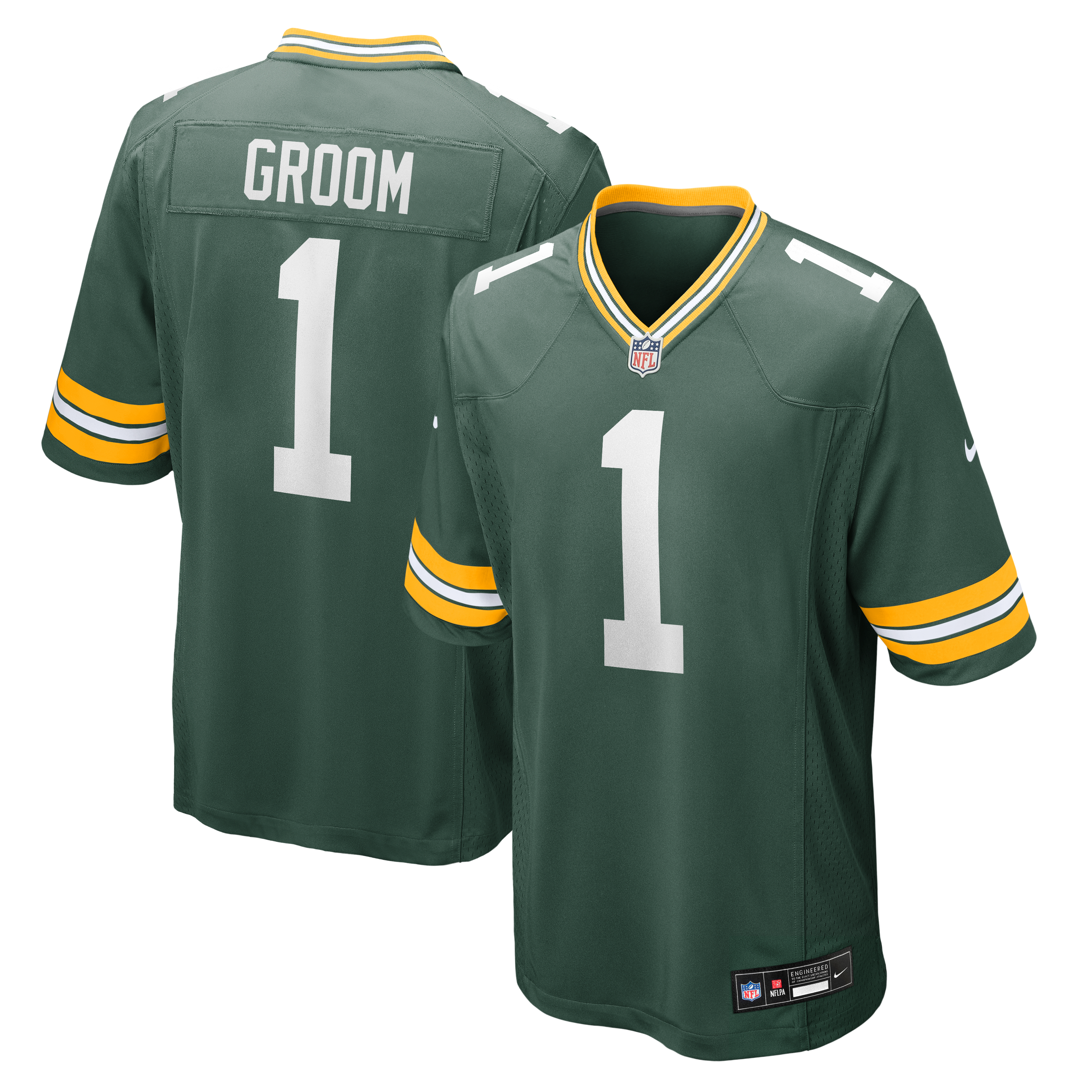 Green Bay Packers Number Groom Game Jersey for Women