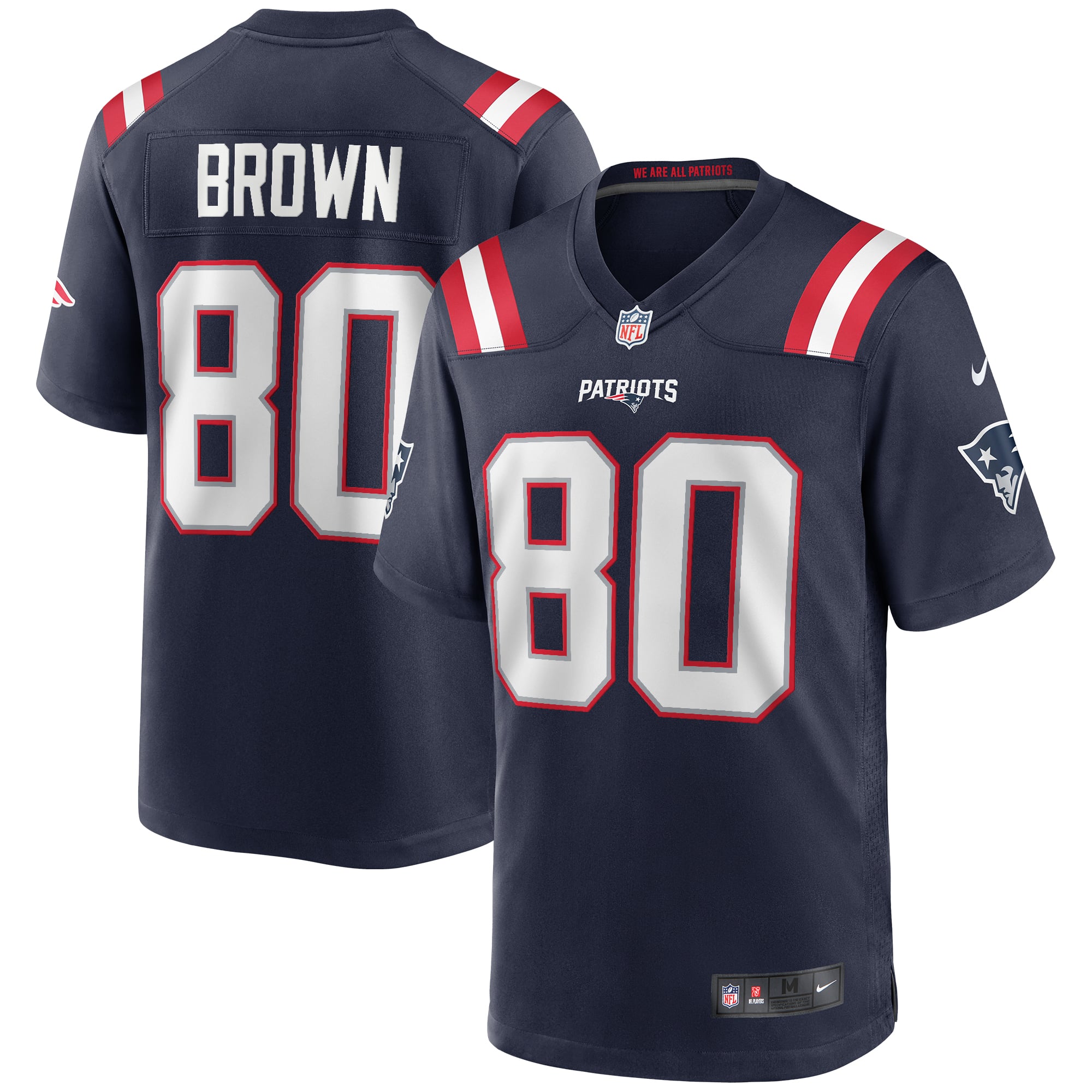 New England Patriots Brown Troy Retired Player Jersey for Men