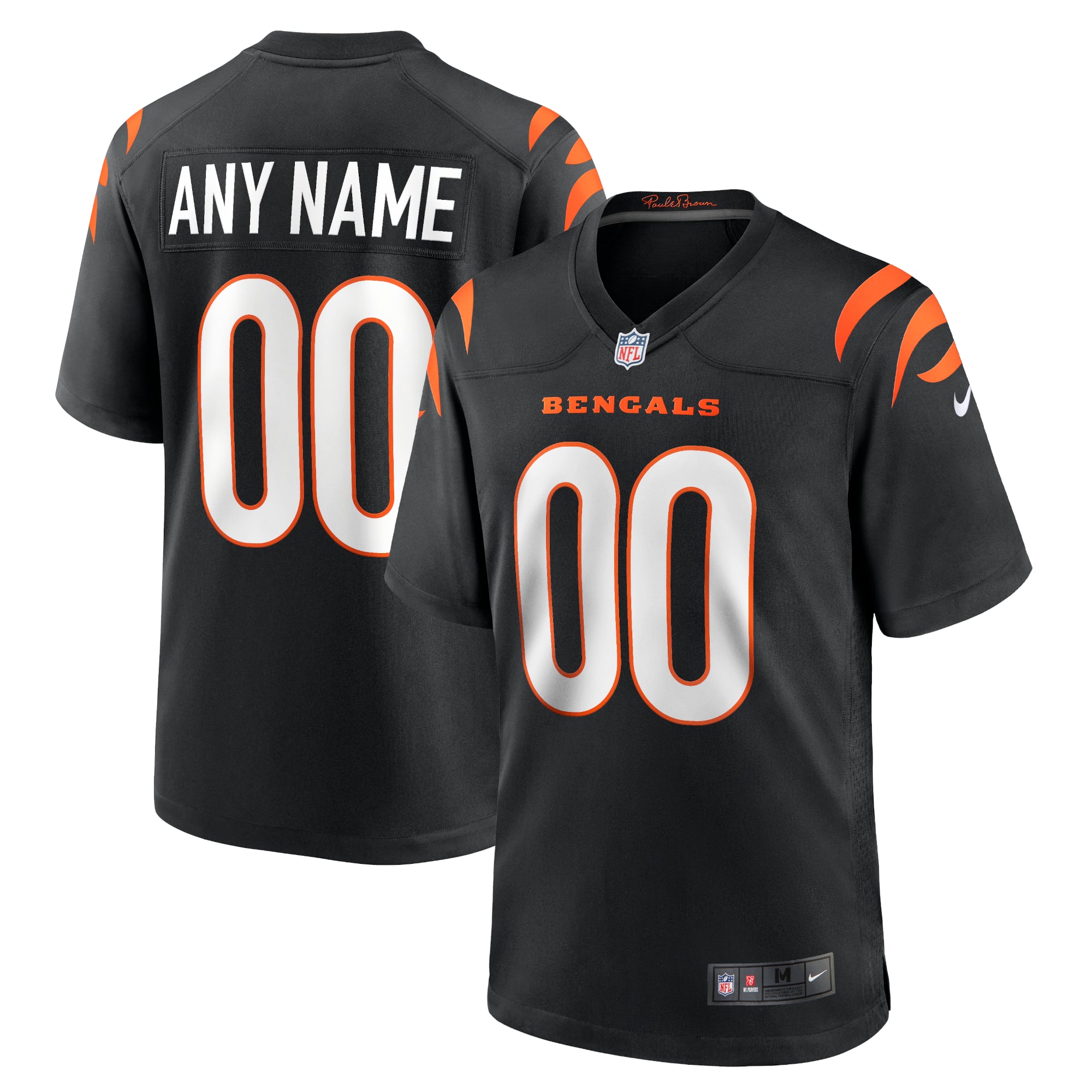 Cincinnati Bengals Black Logo Custom Game Jersey for Women