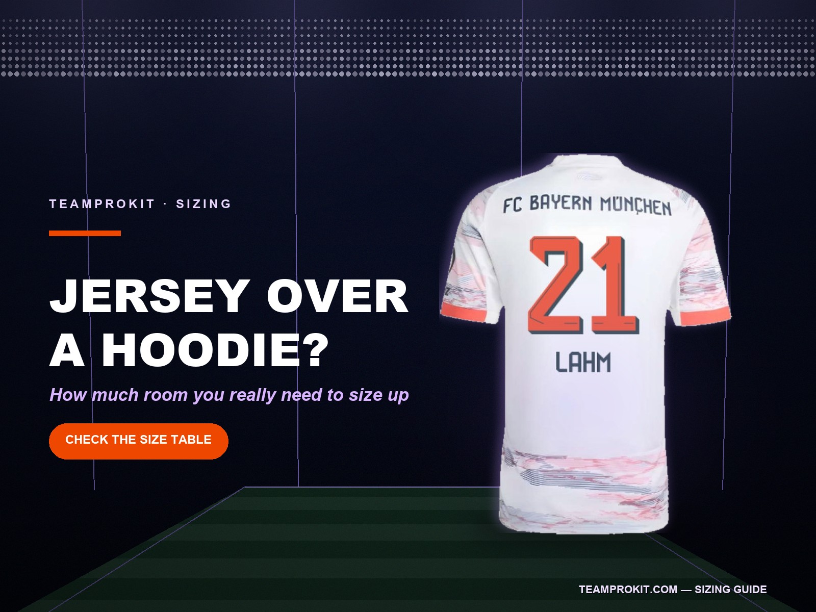 Football jersey layered over a hoodie under stadium floodlights
