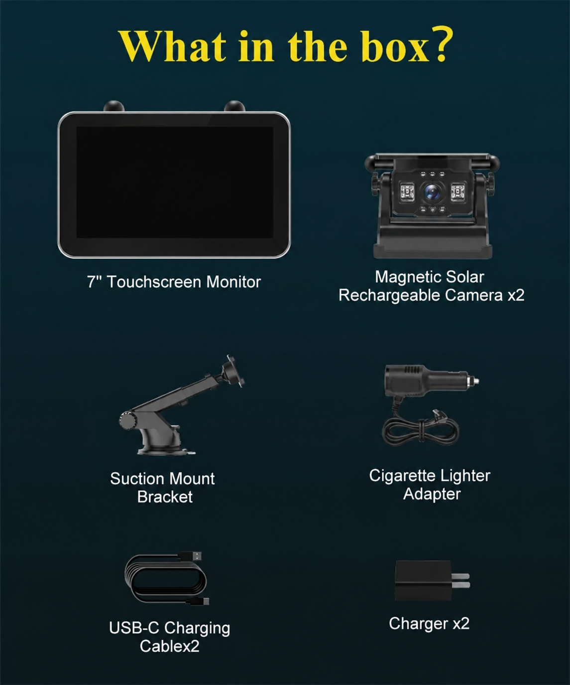 VK7Pro 2 Magnetic Solar Wireless Backup Camera