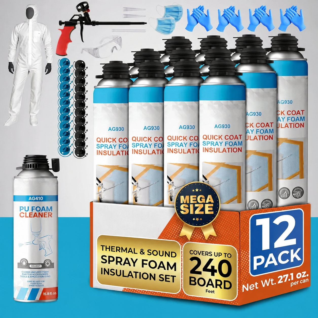 Spray Foam Insulation Kit (Thermal & Sound Insulation)