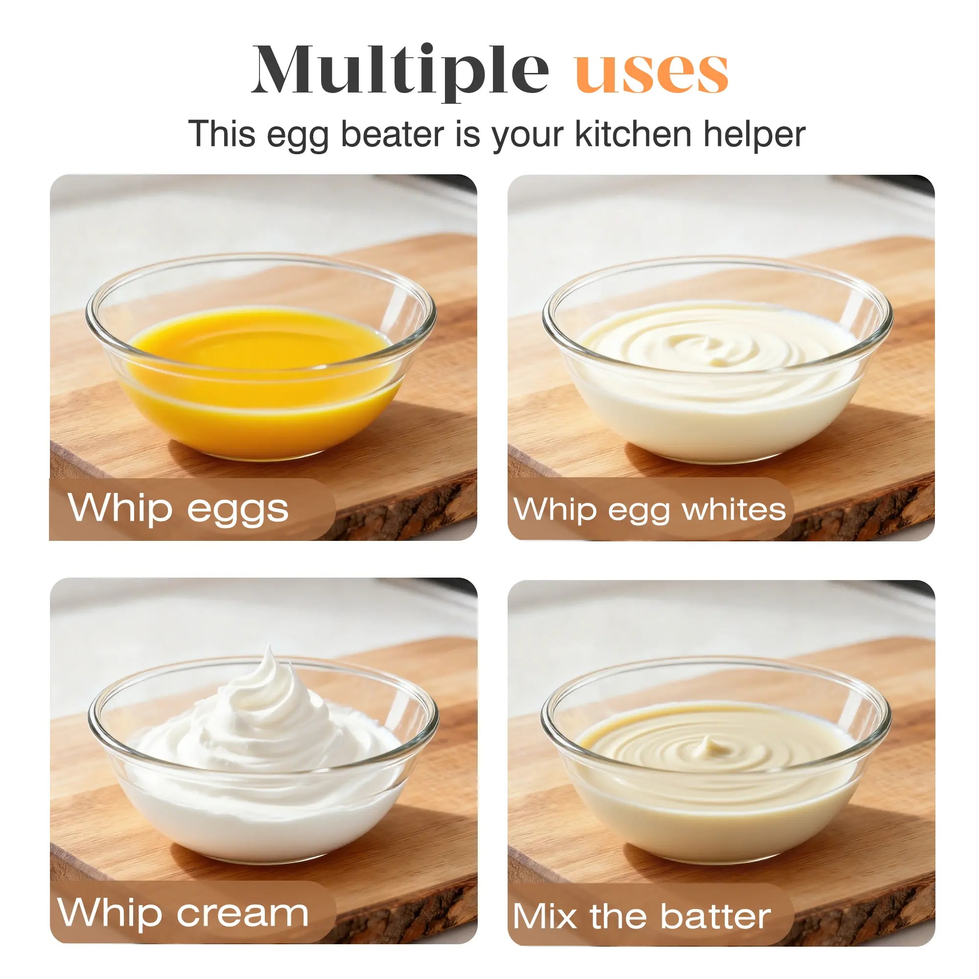 GG - Stainless Steel Semi-Automatic Hand Egg Beater