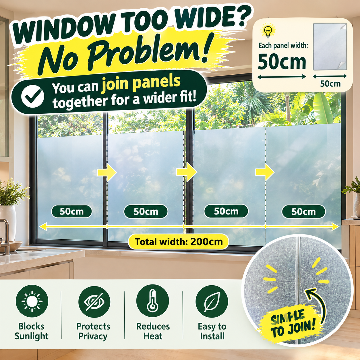 Window Privacy Film, One Way Window Tint, Privacy Mirror Reflective Film, Sun Blocking Heat Control Glass, Self-Adhesive, See out Not in Window Film for Home and Office, Silver