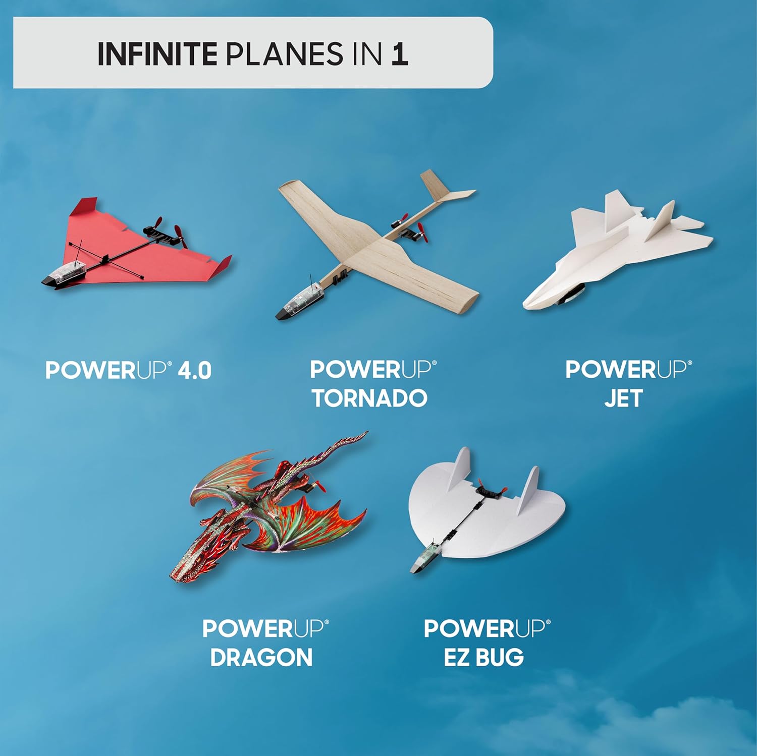 POWERUP 4.0 The Next-Generation Smartphone Controlled Paper Airplane Kit, RC Controlled. Easy to Fly with Autopilot & Gyro Stabilizer. for Hobbyists, Pilots, Tinkerers.
