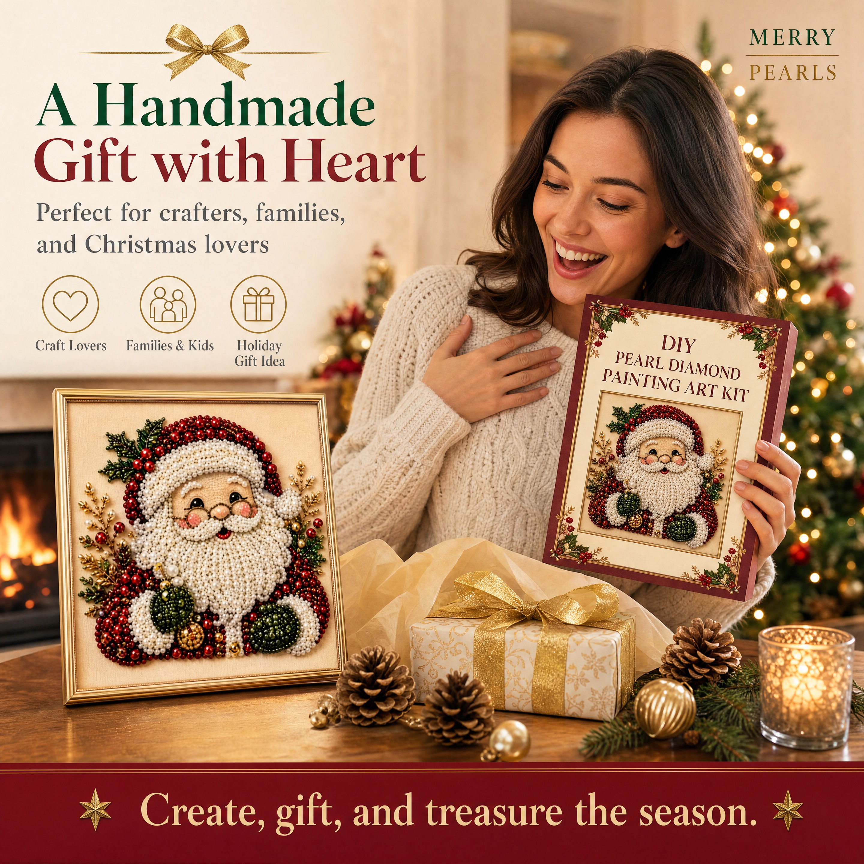 3D Christmas Pearl Art Kit