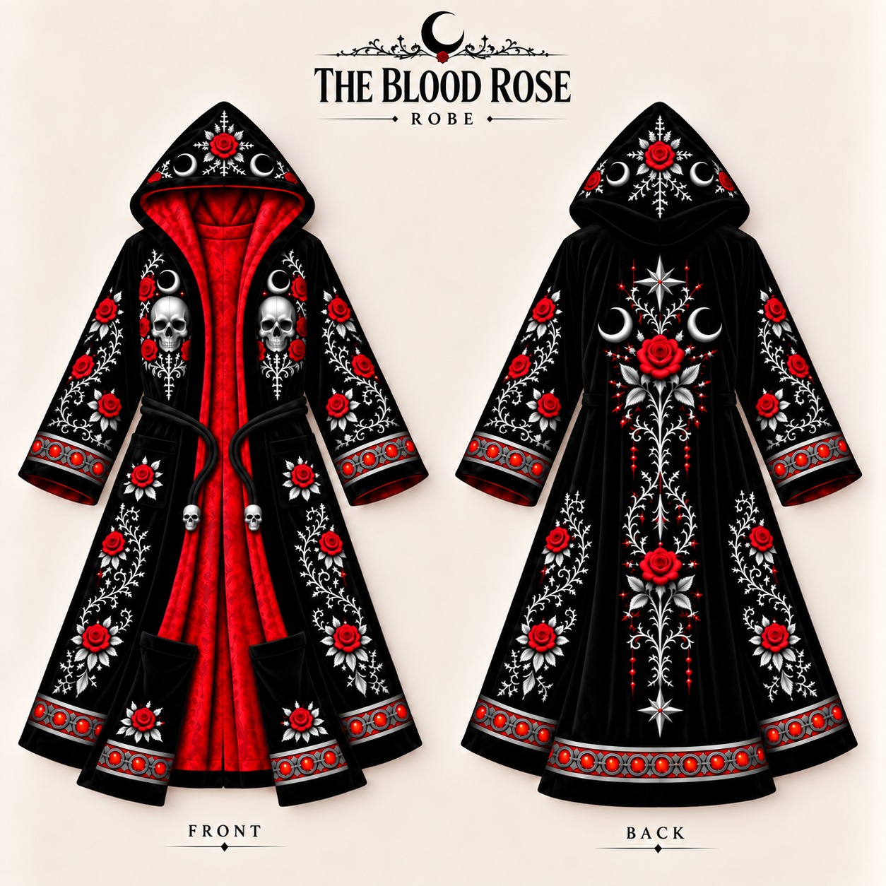 Gothic Moth Heated Hooded Robe