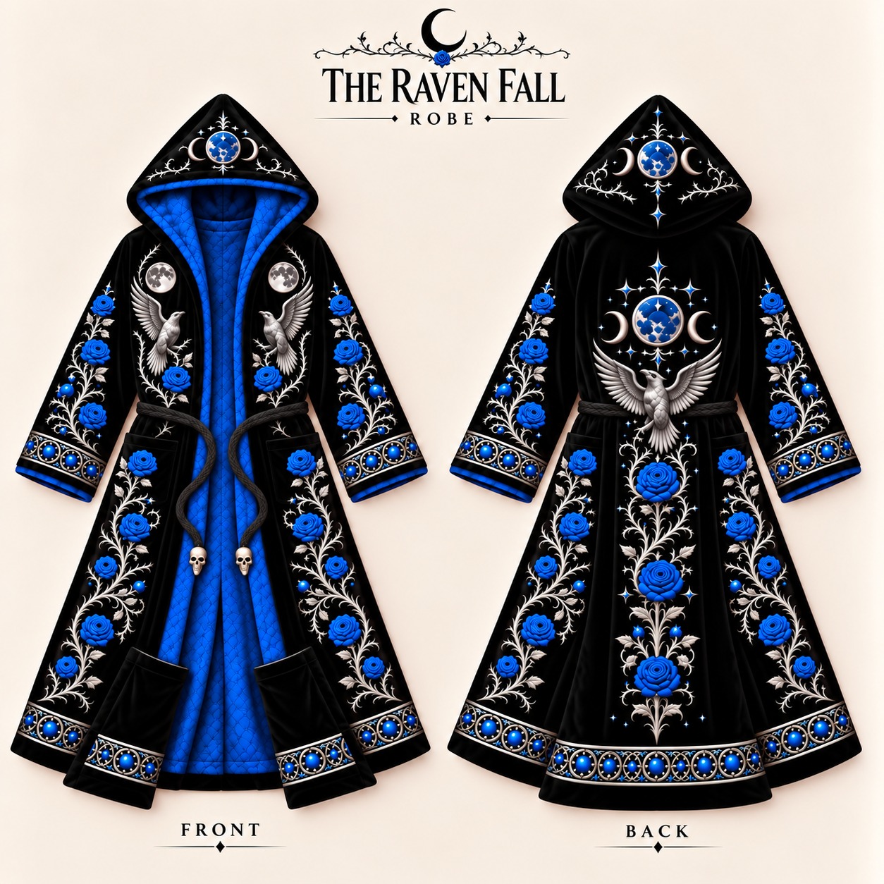 Gothic Moth Heated Hooded Robe