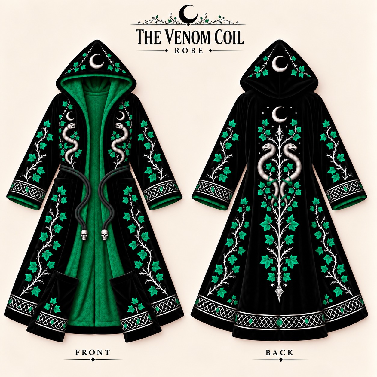 Gothic Moth Heated Hooded Robe