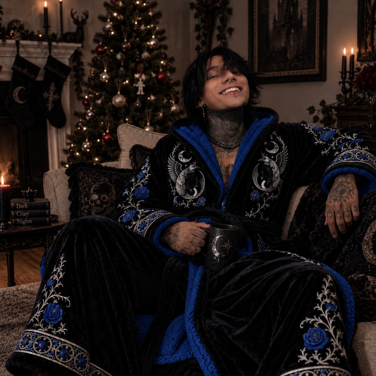 Gothic Moth Heated Hooded Robe