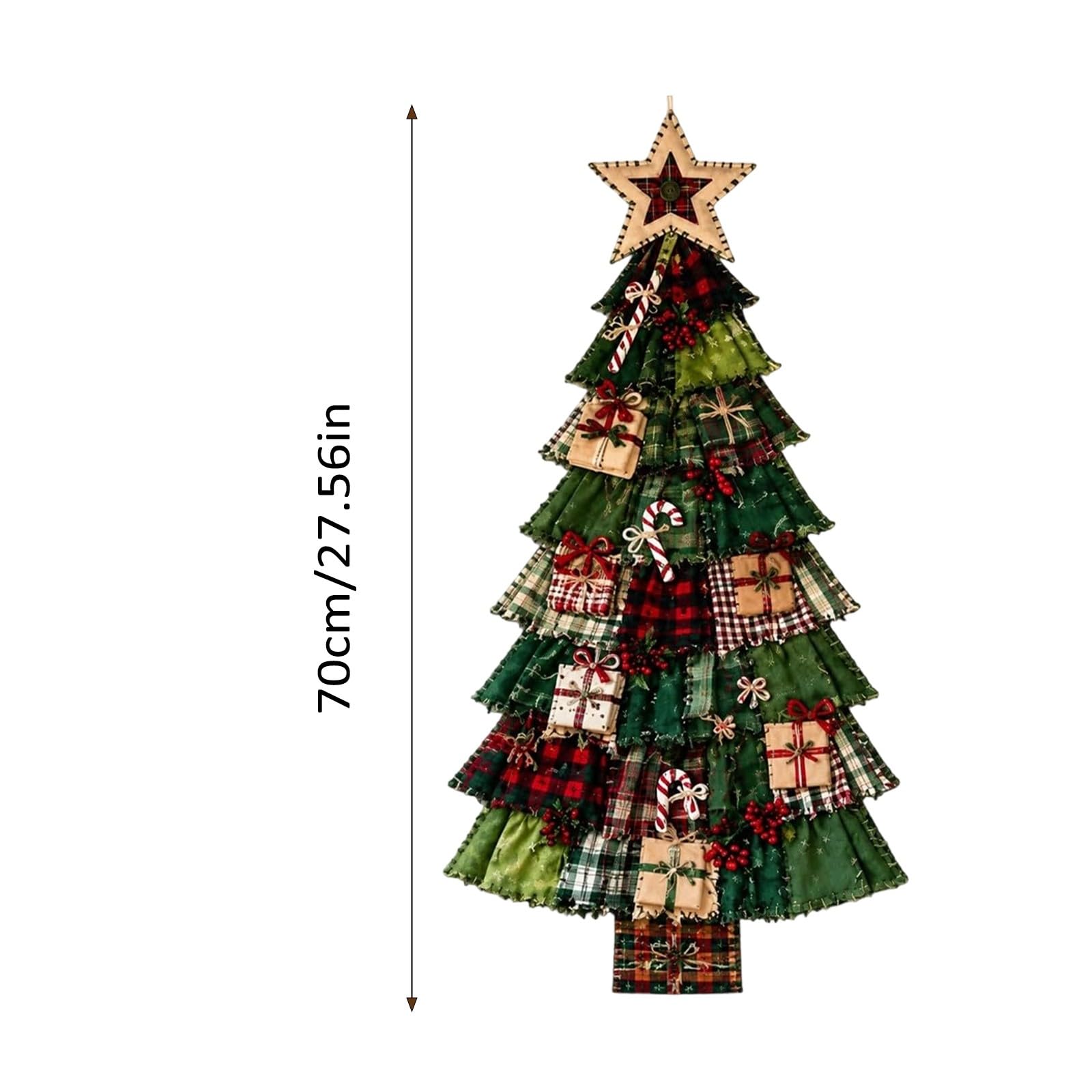 DIY Oversized Patchwork Christmas Tree Door Hanging Kit – 3D Fabric Holiday Decor