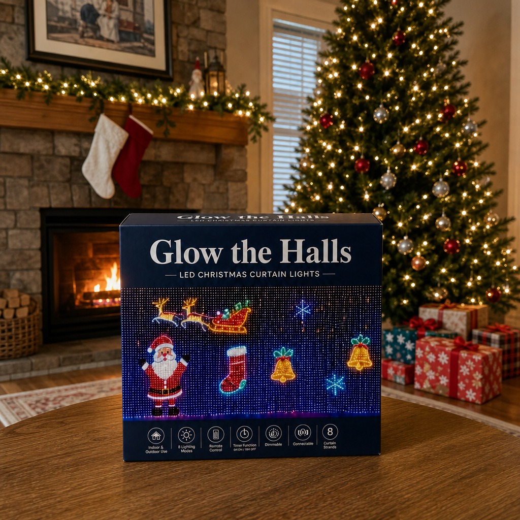 Animated Christmas LED Light Curtain