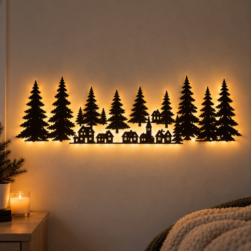 Santa Sleigh Reindeer Wall Light