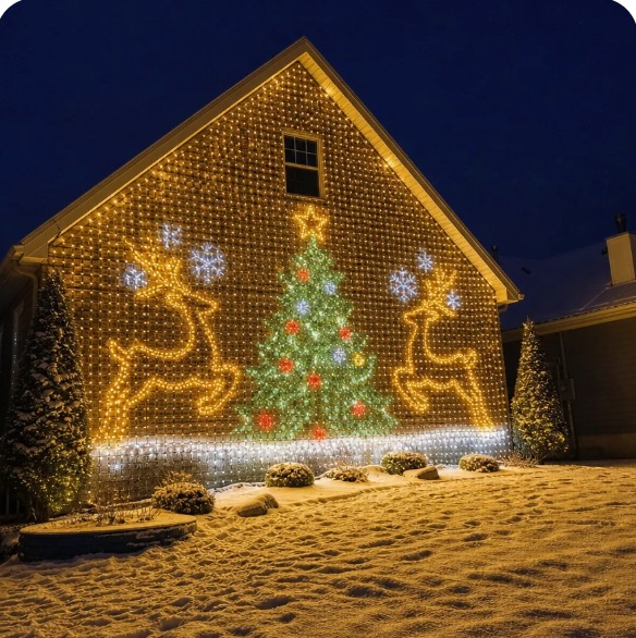 Animated Christmas LED Light Curtain