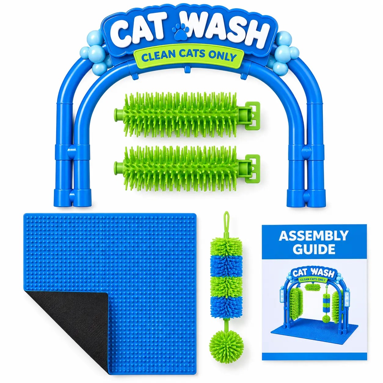 Cat Car Wash Self-Grooming Station – Interactive Massage Brush & Loose Fur Remover for Indoor Cats