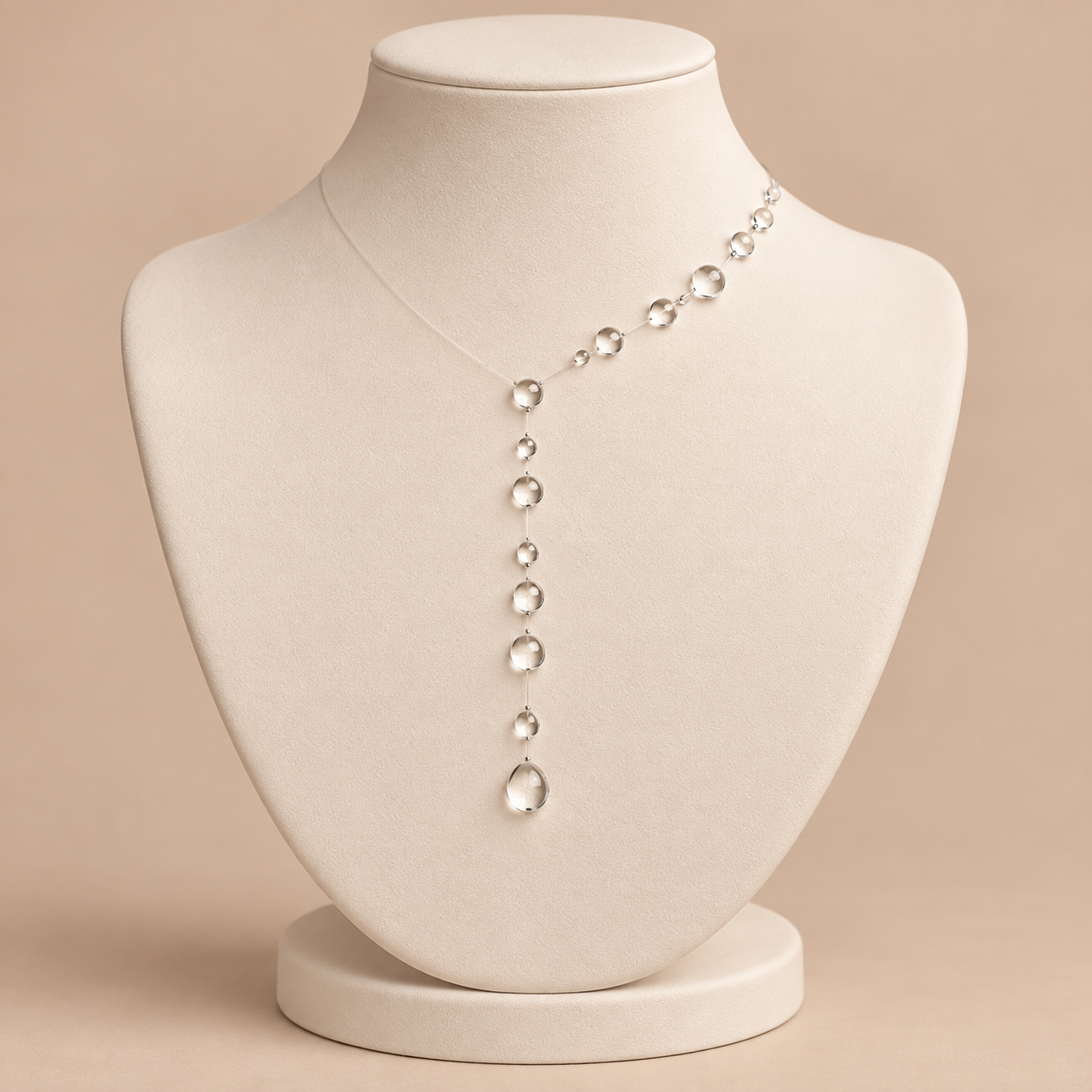 Floating Raindrop Necklace – Nature-Inspired Clear Resin Jewelry