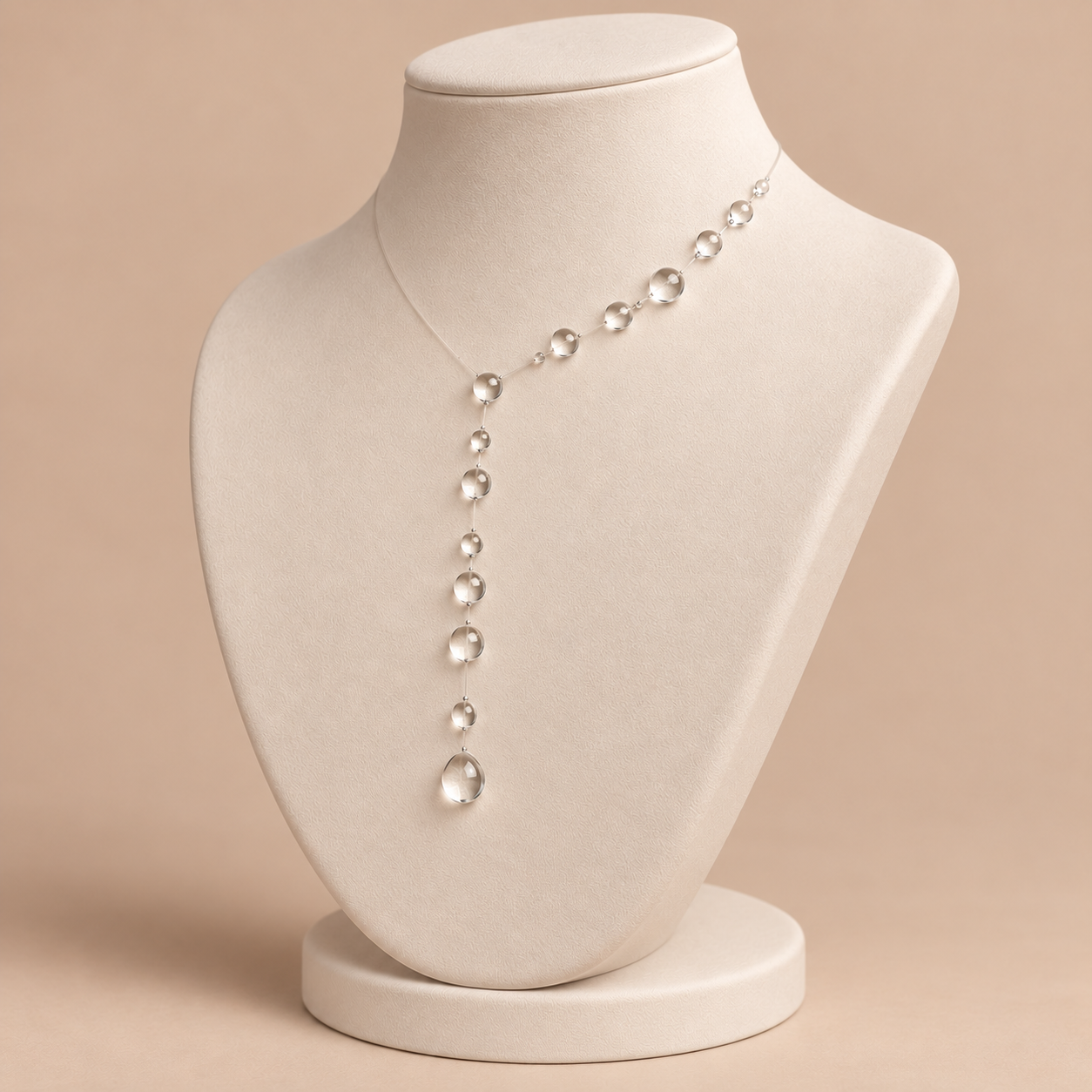 Floating Raindrop Necklace – Nature-Inspired Clear Resin Jewelry