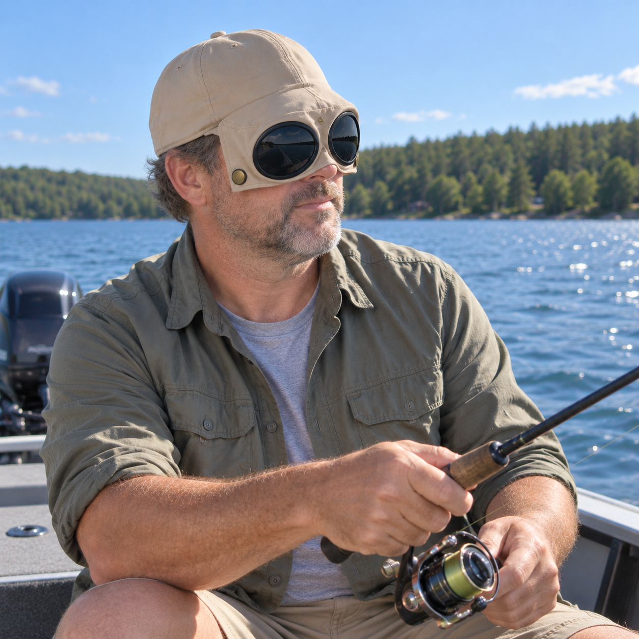 Flip-Down Goggle Fishing Cap
