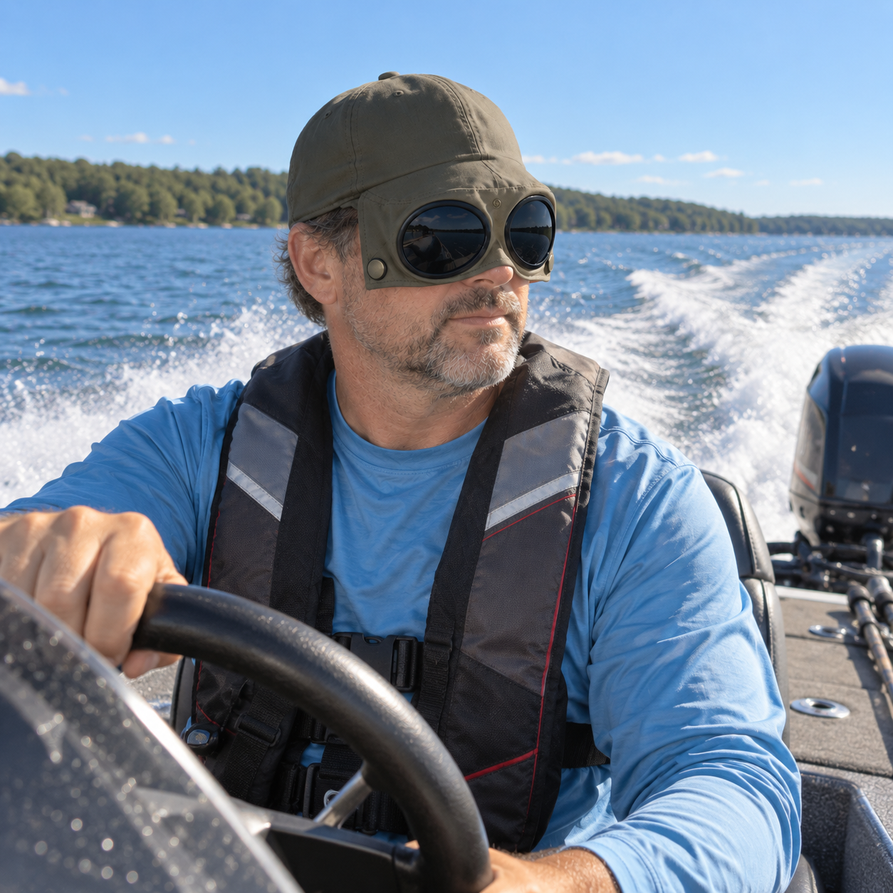 Flip-Down Goggle Fishing Cap