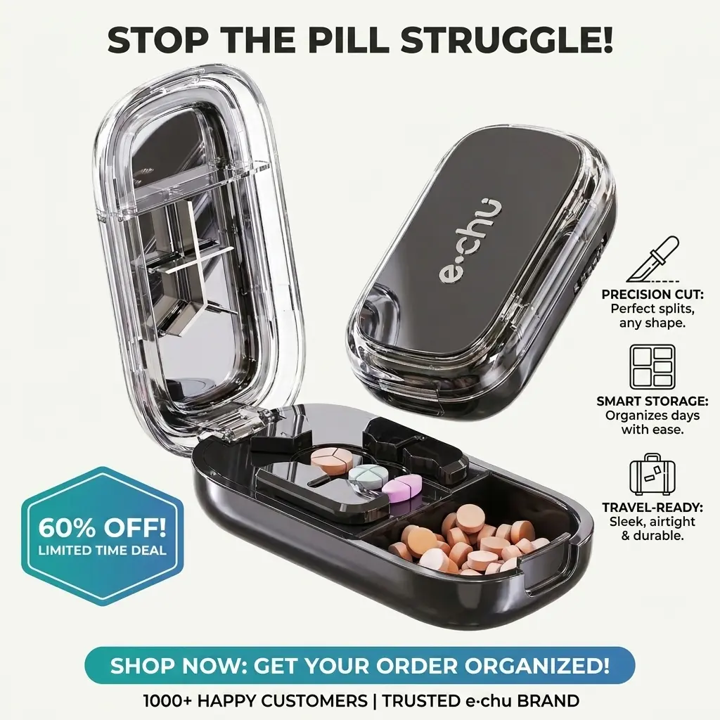Pill Cutter with Storage Compartment