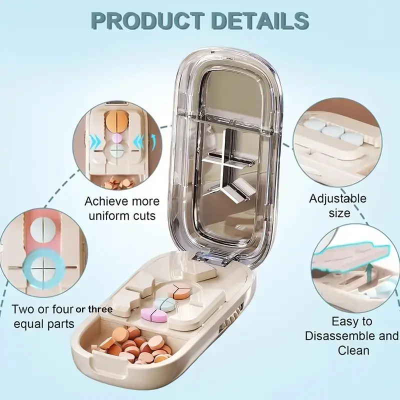 Pill Cutter with Storage Compartment