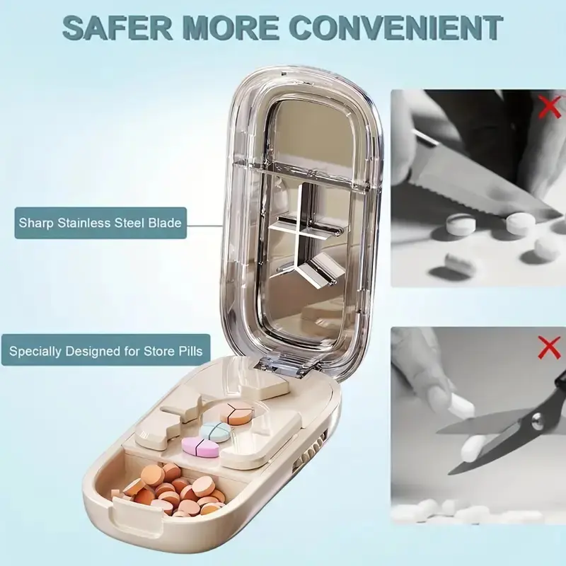 Pill Cutter with Storage Compartment