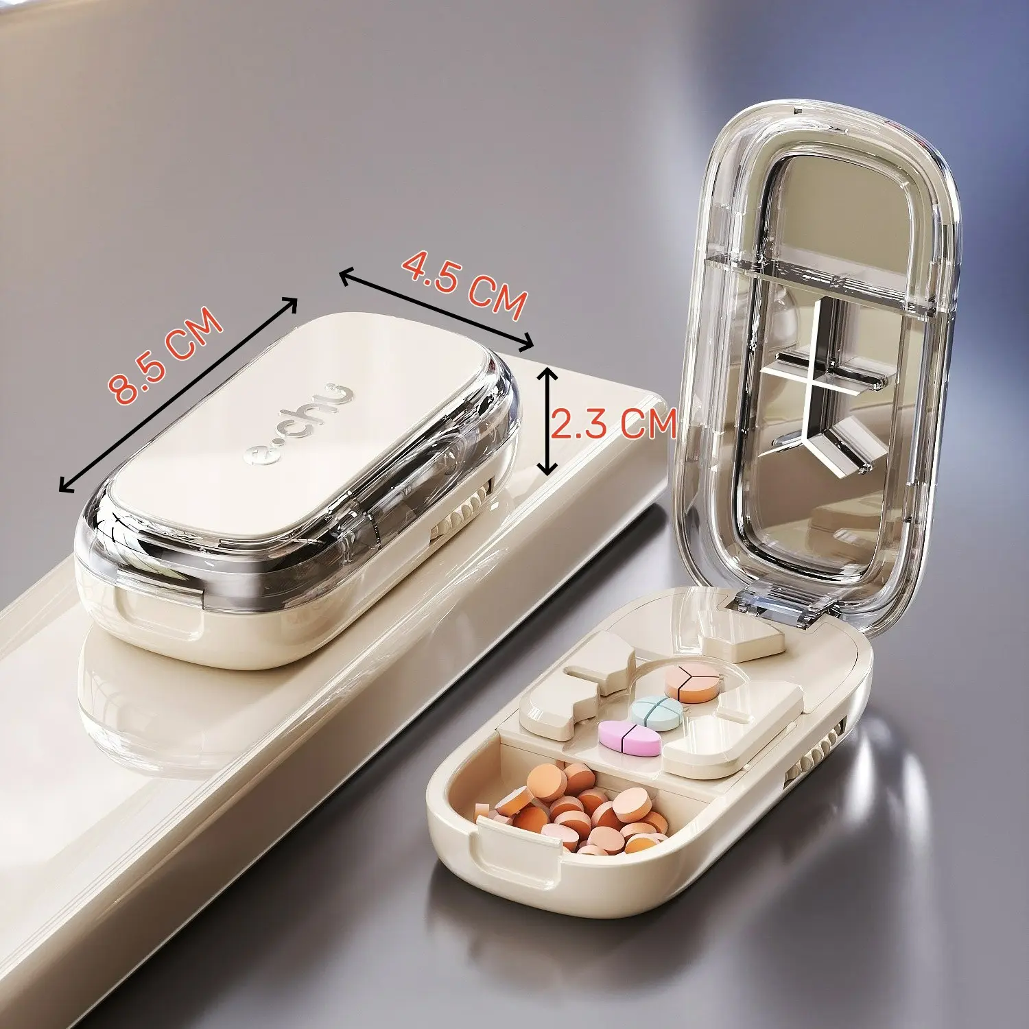 Pill Cutter with Storage Compartment