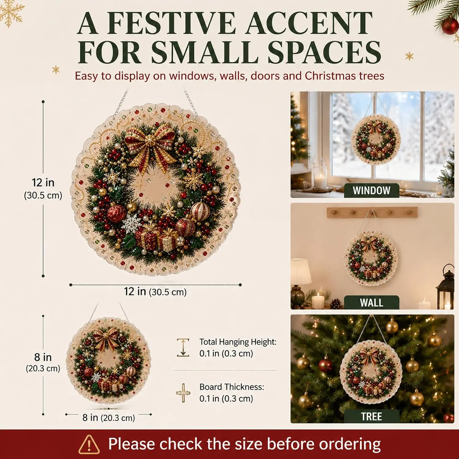 Christmas Pearl Diamond Painting Suncatcher Kit