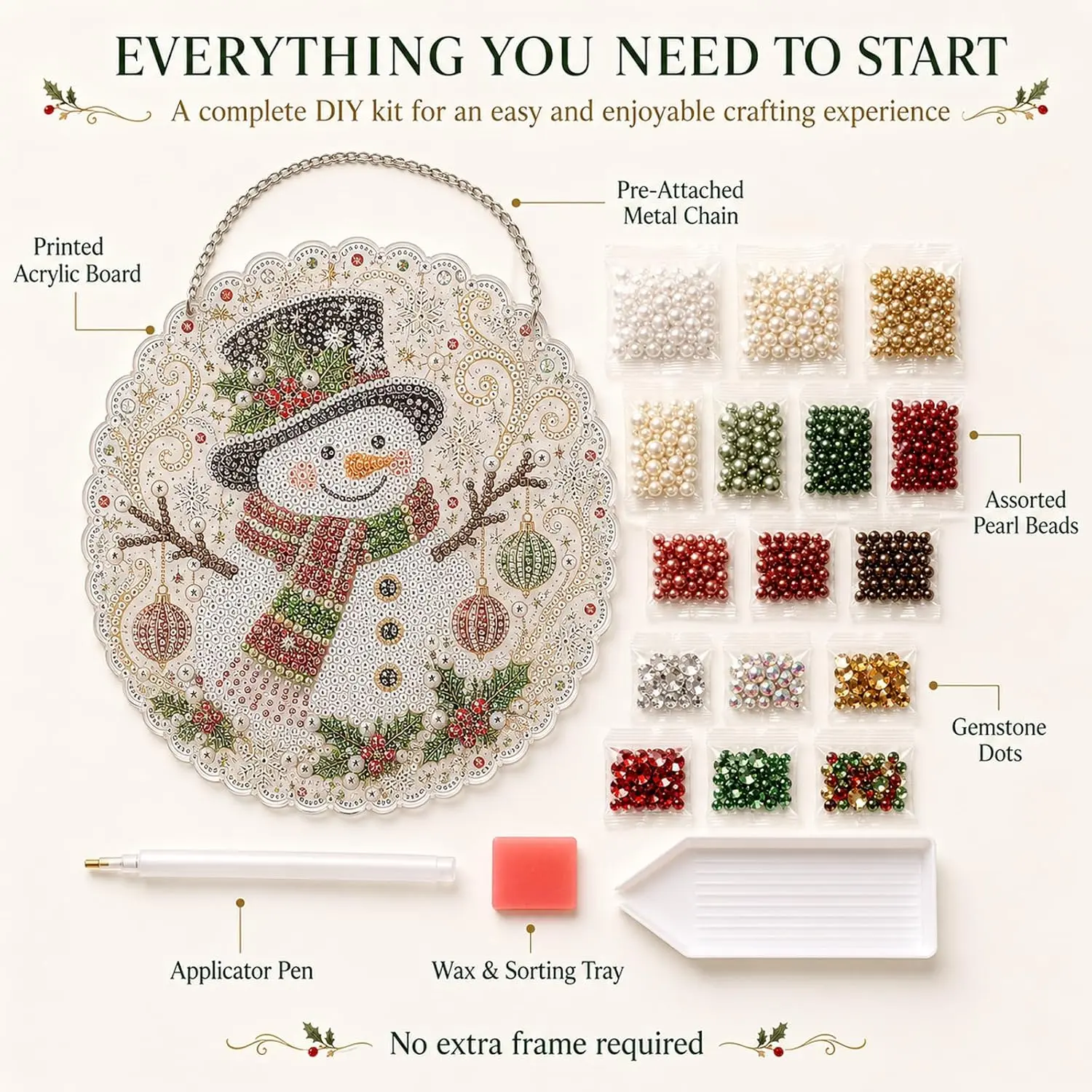 Christmas Pearl Diamond Painting Suncatcher Kit