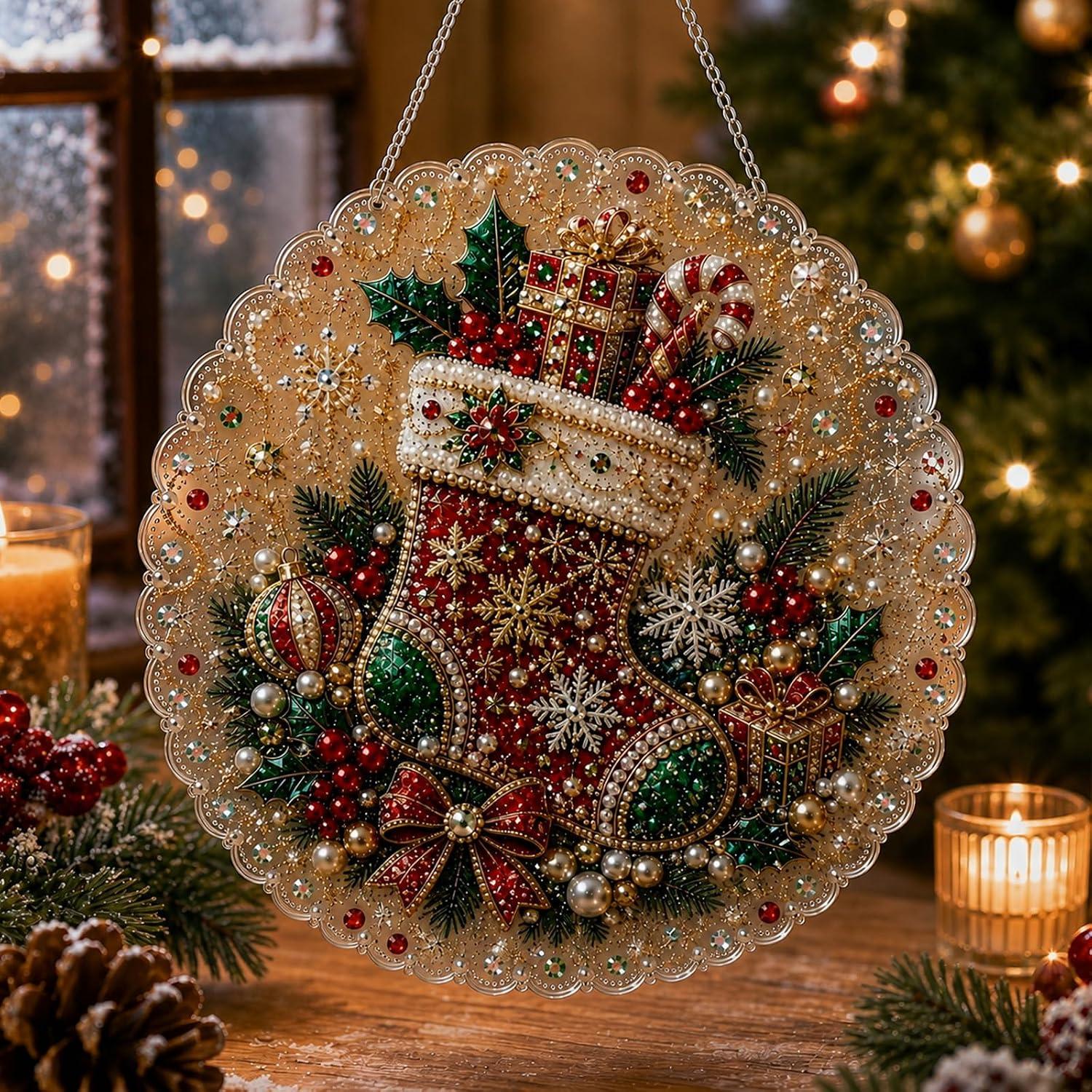 Christmas Pearl Diamond Painting Suncatcher Kit