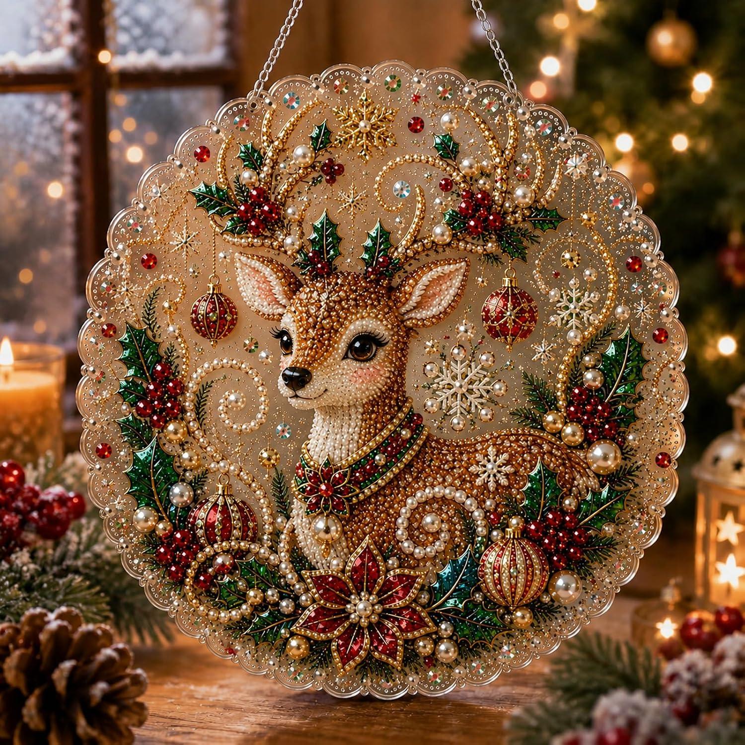 Christmas Pearl Diamond Painting Suncatcher Kit
