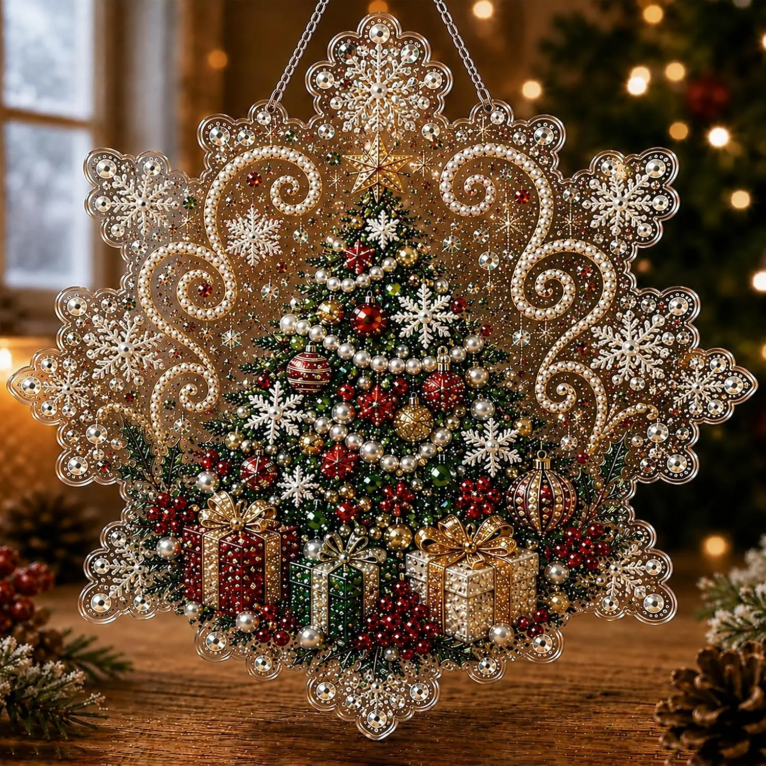 Christmas Pearl Diamond Painting Suncatcher Kit