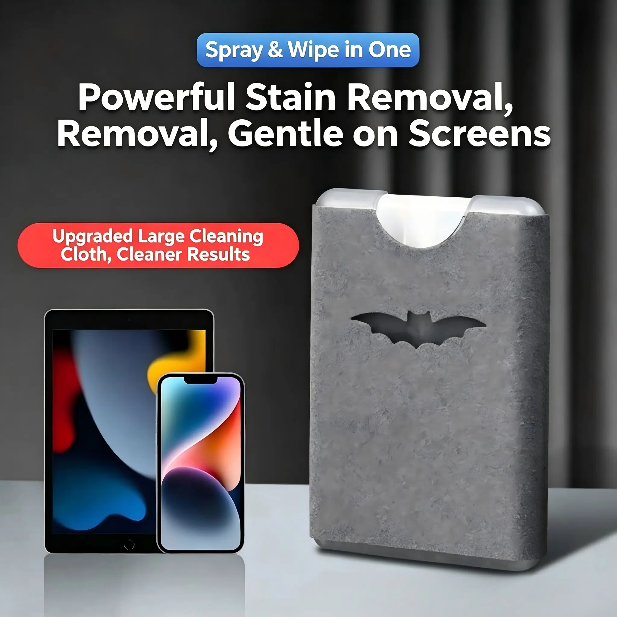 Portable Screen Cleaner Spray with Microfiber Cloth